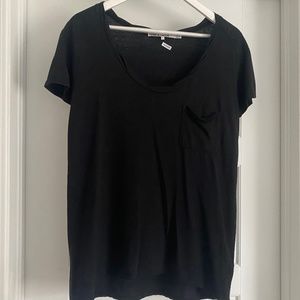 Pam & Gela Black Scoop Neck Black Tee Shirt Size Small